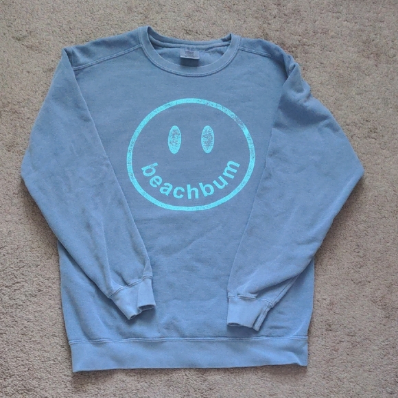 Beach Bum Smiley Sweatshirt - Picture 1 of 4